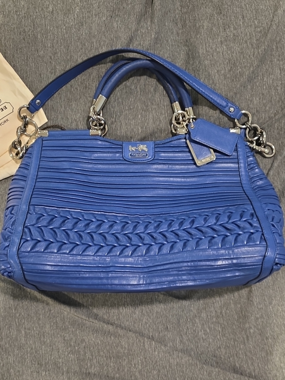 Coach Madison Caroline Pleated Gathered Leather Satchel PURSE BAG